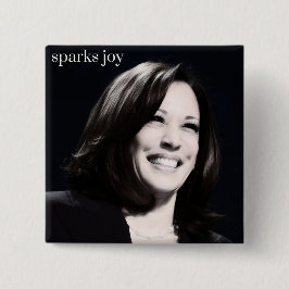 Kamala Harris Sparks Joy Vierkante Button 5,1 Cm
