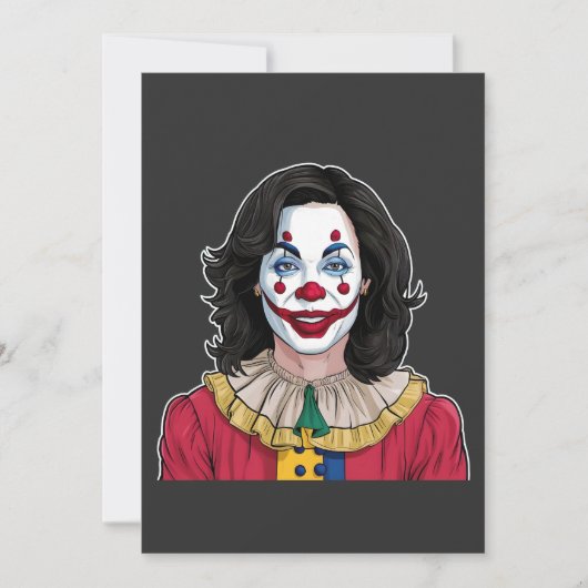 Kamala Harris Spooky Halloween Clown Verkiezingen  Bedankkaart (Voorkant)