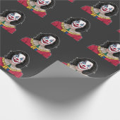 Kamala Harris Spooky Halloween Clown Verkiezingen  Cadeaupapier (Hoek)