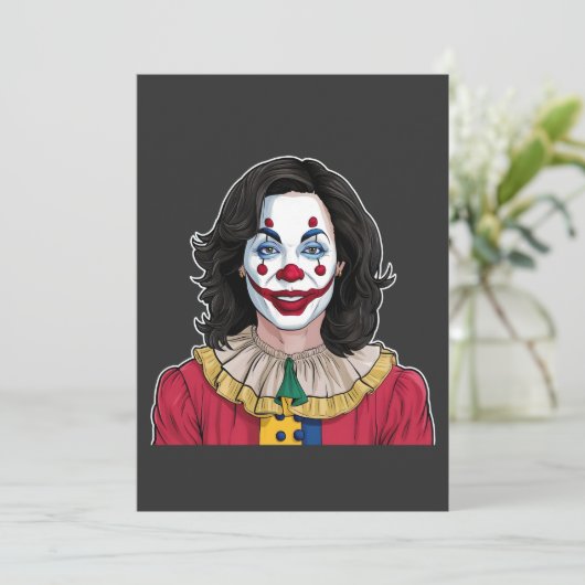 Kamala Harris Spooky Halloween Clown Verkiezingen  Kaart (Staand voorkant)