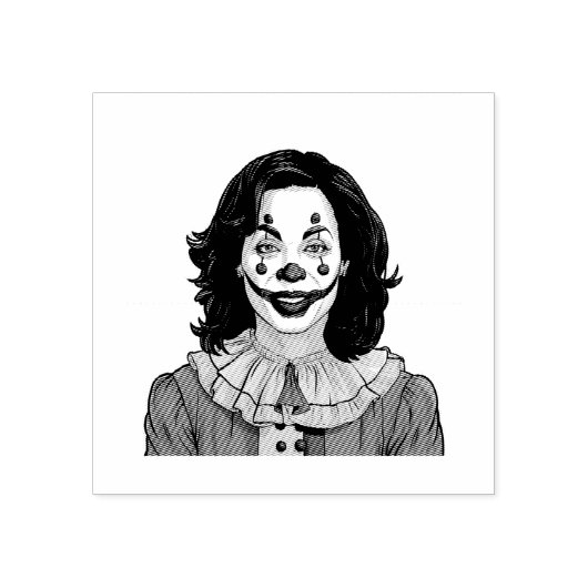 Kamala Harris Spooky Halloween Clown Verkiezingen  Rubberstempel (Afrduk)