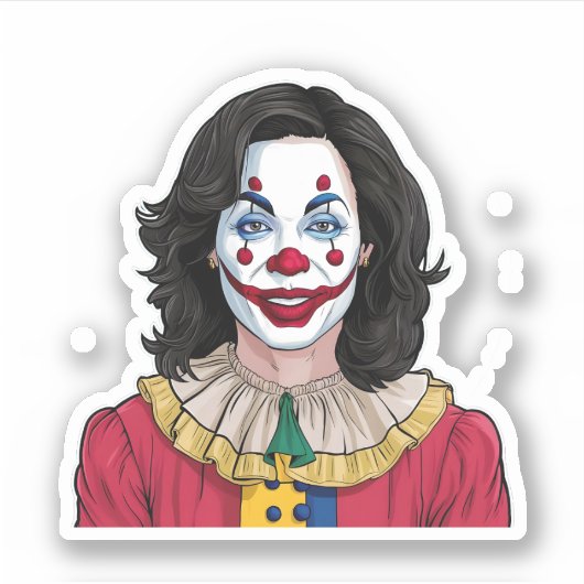 Kamala Harris Spooky Halloween Clown Verkiezingen  Sticker (Voorkant)