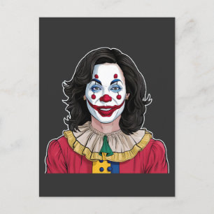 Kamala Harris Spooky Halloween Clown Verkiezingen  Uitnodiging Briefkaart