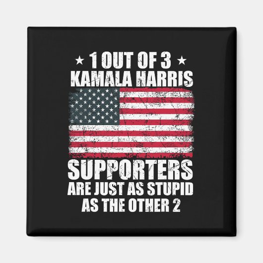 Kamala Harris Stomme grap Amerikaanse vlag VS Grap Magneet (Voorkant)