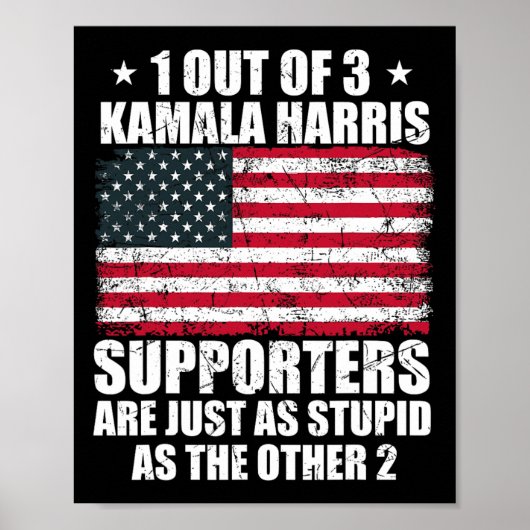 Kamala Harris Stomme grap Amerikaanse vlag VS Grap Poster (Voorkant)