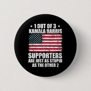 Kamala Harris Stomme grap Amerikaanse vlag VS Grap Ronde Button 5,7 Cm