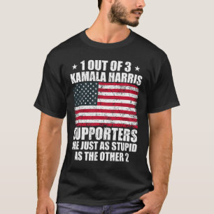 Kamala Harris Stomme grap Amerikaanse vlag VS Grap T-shirt