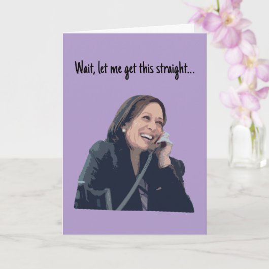 Kamala Harris Telefoon Amusant wenskaart Kaart (Orchidee)