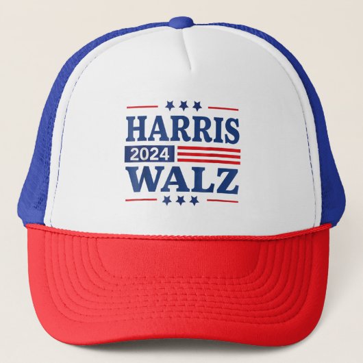 Kamala Harris Tim Waltz Walz 2024 Harris Waltz 24 Trucker Pet (Voorkant)