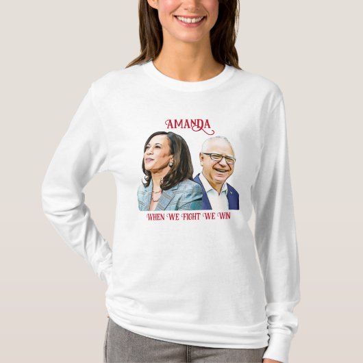 Kamala Harris Tim Walz 2024 aanpassen T-shirt (Voorkant)