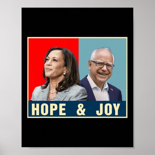 Kamala Harris Tim Walz 2024 Hoop en vreugde Poster (Voorkant)