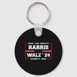 Kamala Harris Tim Walz 2024 Peace LGBT Harris Walz Sleutelhanger