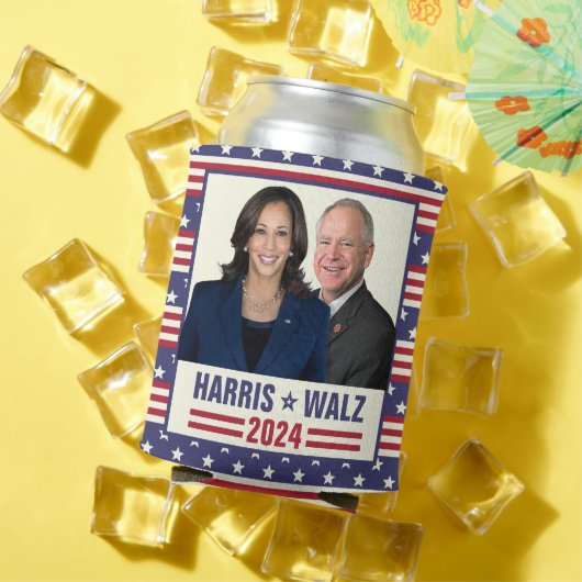 Kamala Harris Tim Walz 2024 President Vice Foto's Blikjeskoeler (Insitu Zomer)