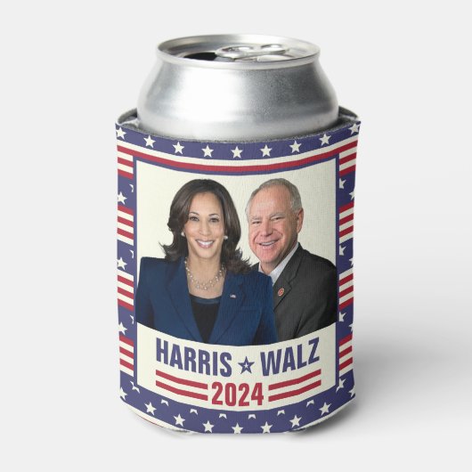 Kamala Harris Tim Walz 2024 President Vice Foto's Blikjeskoeler (Blikje Voorkant)