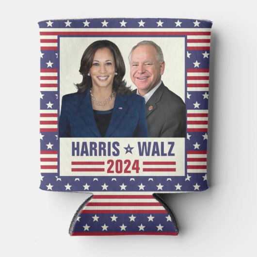 Kamala Harris Tim Walz 2024 President Vice Foto's Blikjeskoeler (Voorkant)