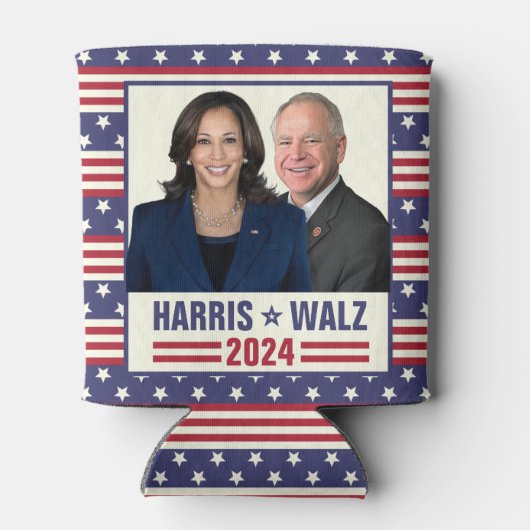 Kamala Harris Tim Walz 2024 President Vice Foto's Blikjeskoeler (Achterkant)