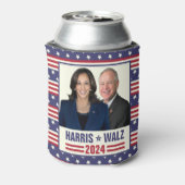 Kamala Harris Tim Walz 2024 President Vice Foto's Blikjeskoeler (Blikje Achterkant)