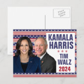 Kamala Harris Tim Walz 2024 President Vice Foto's Briefkaart (Voorkant / Achterkant)