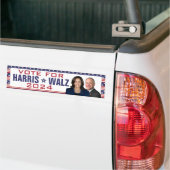 Kamala Harris Tim Walz 2024 President Vice Foto's Bumpersticker (Op Truck)