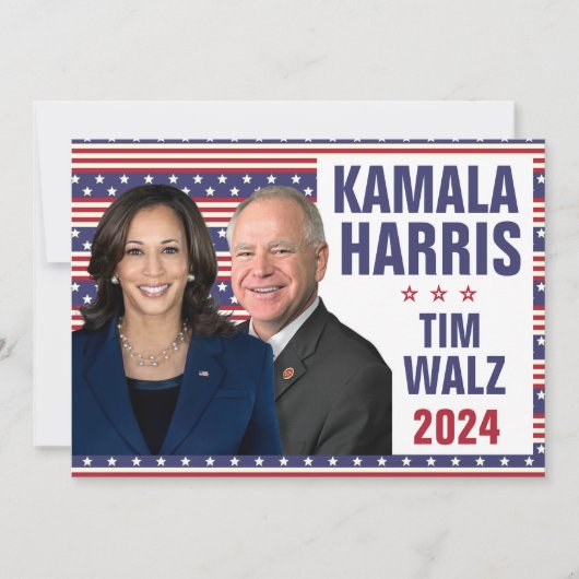 Kamala Harris Tim Walz 2024 President Vice Foto's Kaart (Voorkant)