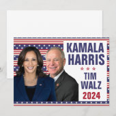 Kamala Harris Tim Walz 2024 President Vice Foto's Kaart (Voorkant / Achterkant)