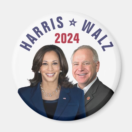 Kamala Harris Tim Walz 2024 President Vice Foto's Magneet (Voorkant)