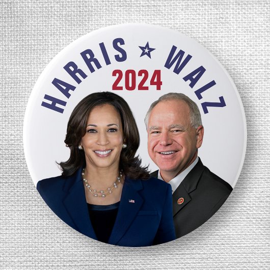 Kamala Harris Tim Walz 2024 President Vice Foto's Ronde Button 3,2 Cm