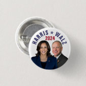 Kamala Harris Tim Walz 2024 President Vice Foto's Ronde Button 3,2 Cm (Voorkant /achterkant)