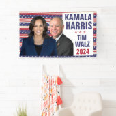 Kamala Harris Tim Walz 2024 President Vice Foto's Spandoek (Insitu)