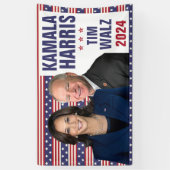 Kamala Harris Tim Walz 2024 President Vice Foto's Spandoek (Verticaal)