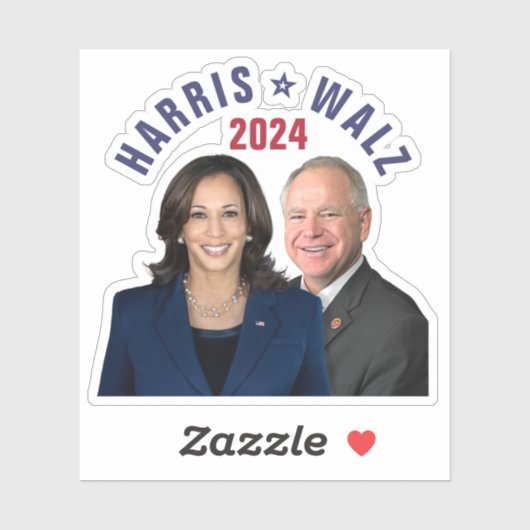 Kamala Harris Tim Walz 2024 President Vice Foto's Sticker (Vel)