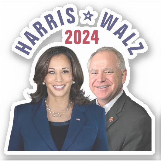 Kamala Harris Tim Walz 2024 President Vice Foto's Sticker (Voorkant)