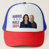 Kamala Harris Tim Walz 2024 President Vice Foto's Trucker Pet (Voorkant)
