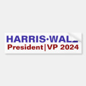 Kamala Harris Tim Walz 2024 President | Vice Pres Bumpersticker (Voorkant)