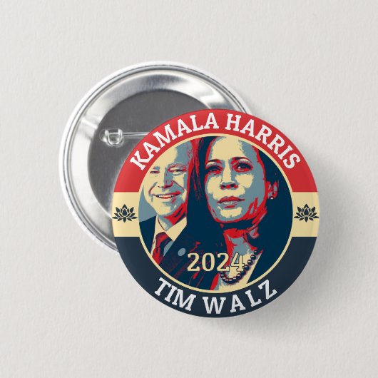 Kamala Harris Tim Walz 2024 Ronde Button 5,7 Cm (Voorkant /achterkant)