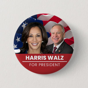 Kamala Harris Tim Walz 2024 Ronde Button 5,7 Cm