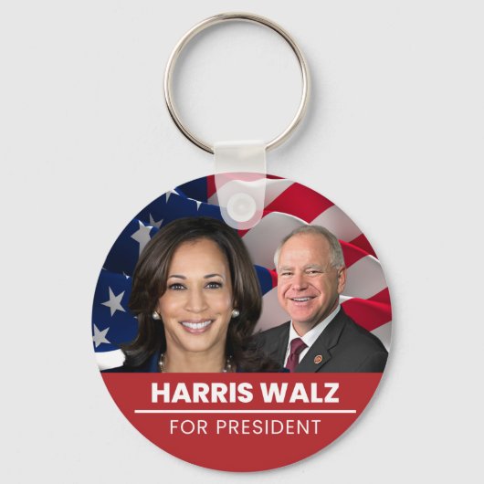 Kamala Harris Tim Walz 2024 Sleutelhanger (Voorkant)