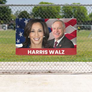 Kamala Harris Tim Walz 2024 Spandoek