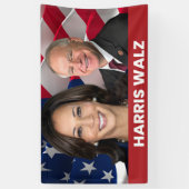 Kamala Harris Tim Walz 2024 Spandoek (Verticaal)