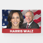 Kamala Harris Tim Walz 2024 Spandoek (Horizontaal)