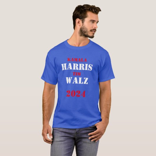 Kamala Harris Tim Walz 2024 T-shirt (Voorkant volledig)