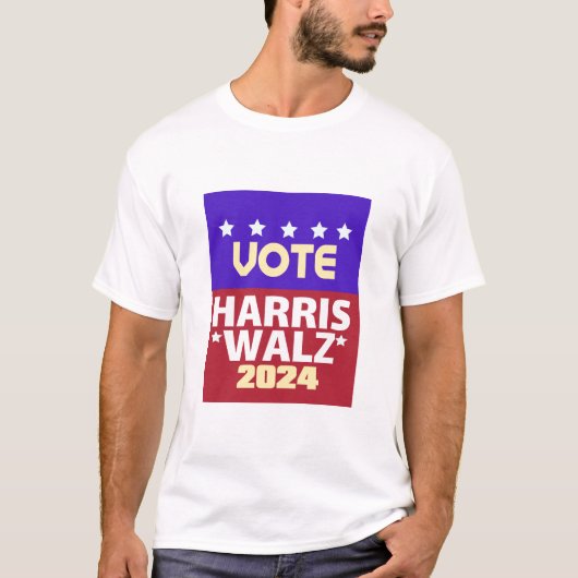 Kamala Harris Tim Walz 2024 T-shirt (Voorkant)