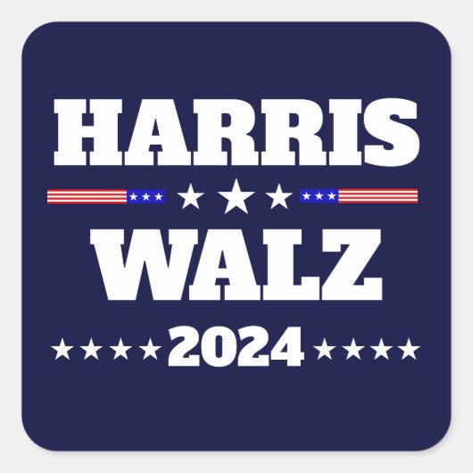 Kamala Harris Tim Walz 2024 US President Campaign Vierkante Sticker (Voorkant)