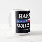 Kamala Harris/Tim Walz '24 Coffee Mok (Voorkant links)