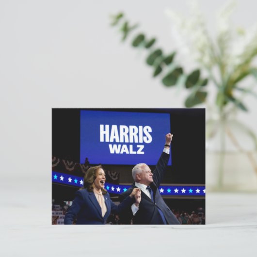 Kamala Harris Tim Walz banner Briefkaart (Staand voorkant)