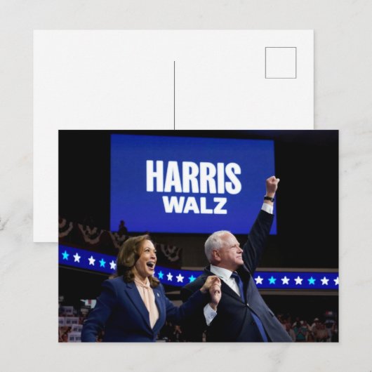 Kamala Harris Tim Walz banner Briefkaart (Voorkant / Achterkant)