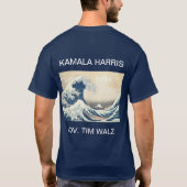 KAMALA HARRIS TIM WALZ BLUE WAVE T-shirt (Achterkant)
