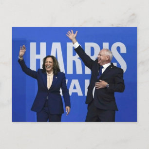 Kamala Harris Tim Walz Briefkaart