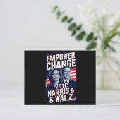 Kamala Harris & Tim Walz Briefkaart (Staand voorkant)