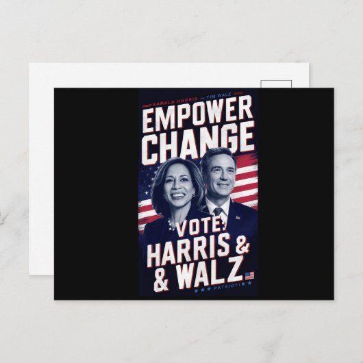 Kamala Harris & Tim Walz Briefkaart (Voorkant / Achterkant)